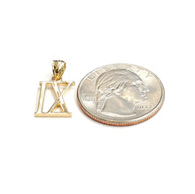 Load image into Gallery viewer, New 14KT Yellow Gold Solid Roman number 9 Pendant charm gift Fine Jewelry 1.2g