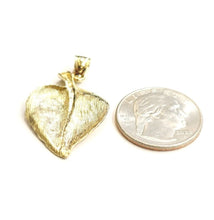 Load image into Gallery viewer, New 14k yellow gold solid leaf pendant charm gift fine jewelry unisex 5.1g