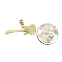 Load image into Gallery viewer, New 14k yellow Gold solid Guitar Pendant gift music instrument fine jewelry 1.7g