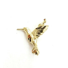 Load image into Gallery viewer, 14k yellow Gold solid hummingbird Pendant charm fine gift jewelry for her 1g