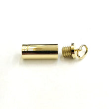 Load image into Gallery viewer, 10k yellow gold 3D Urn pendant For Cremation Ashes Cylinder fine jewelry 6.2g