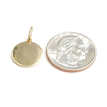 Load image into Gallery viewer, 14k solid yellow gold round saint Michael pendant fine religious gift 0.60" 2g