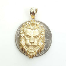 Load image into Gallery viewer, 14k yellow solid Gold lion Leo head face Pendant charm fine gift jewelry 2.7g