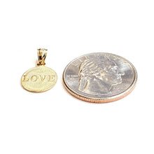 Load image into Gallery viewer, 14k yellow Gold tiny round seven wishes Love Pendant charm fine jewelry 1.2g