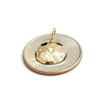 Load image into Gallery viewer, 14k yellow Gold tiny Soccer ball Pendant charm sport game fine jewelry gift 0.8g