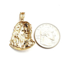 Load image into Gallery viewer, 14k multi color gold jesus face head pendant charm religious fine jewelry 4g