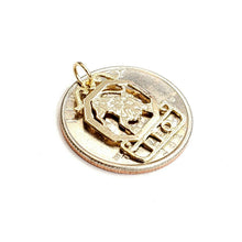 Load image into Gallery viewer, 14k yellow Gold lion Leo zodiac sign astrology Pendant charm fine jewelry 1.2g