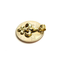 Load image into Gallery viewer, 10k yellow solid Gold Fleur De Lis Pendant French Symbol gift fine jewelry 1.6g
