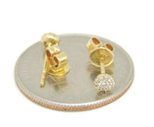 Load image into Gallery viewer, New 14k yellow Gold 0.13Ct Round Diamonds stud Earrings gift Push Back Fastening