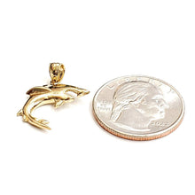 Load image into Gallery viewer, New 14k yellow Gold shark predator Pendant charm fine jewelry gift unisex 1.4g