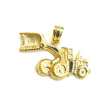 Load image into Gallery viewer, 14k yellow Gold Bulldozer Loader truck car Pendant charm gift fine jewelry 2.8g