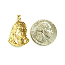 Load image into Gallery viewer, 14k multi color gold jesus face head pendant charm religious fine jewelry 2.7g