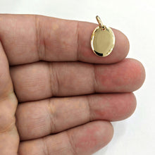 Load image into Gallery viewer, 14k Yellow Gold solid tiny oval name tag engravable Pendant charm shiny 1.5g