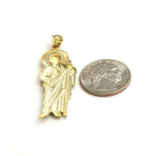 Load image into Gallery viewer, 10k yellow gold saint Jude San juda pendant charm fine religious jewelry 3.7g