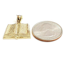 Load image into Gallery viewer, 10k yellow gold lord's prayer book our father bible verse pendant jewelry 2.8g