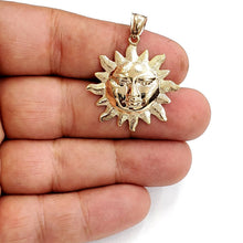 Load image into Gallery viewer, 14k yellow gold solid sun sol pendant charm astrology gift fine jewelry 3.7g