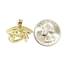 Load image into Gallery viewer, 10k yellow Gold Egyptian eye of Horus protection Pendant fine gift jewelry 1.6g