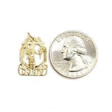 Load image into Gallery viewer, New 14k yellow Gold Virgo zodiac sign Pendant charm astrology fine jewelry 1.2g
