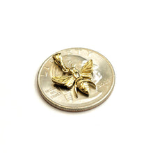 Load image into Gallery viewer, New 14k yellow Gold Tiny solid honey bee Pendant charm gift fine jewelry 1g