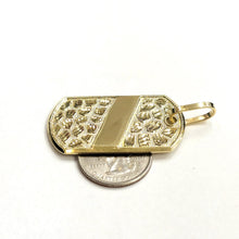 Load image into Gallery viewer, 10k yellow Gold solid men's nugget dog tag Pendant charm fine gift jewelry 8.4g