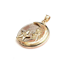 Load image into Gallery viewer, New 14k yellow gold moon and star pendant charm astronomy gift fine jewelry 2.7g