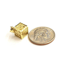 Load image into Gallery viewer, 10k yellow Gold 3D dice Pendant charm gamble Vegas gift sport fine jewelry 2.6g