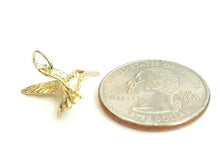 Load image into Gallery viewer, 14k yellow Gold solid hummingbird Pendant charm fine gift jewelry for her 1g