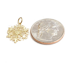 Load image into Gallery viewer, 14k Yellow Gold Winter SnowFlake Pendant charm gift for her fine jewelry 0.8g