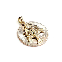 Load image into Gallery viewer, 14k yellow gold lebanon cedar tree lucky pendant charm gift fine jewelry 2.5g