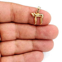 Load image into Gallery viewer, 14k yellow gold tiny chai Hay Jewish kabbalah pendant charm fine jewelry 1.3g
