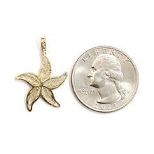 Load image into Gallery viewer, 14k yellow Gold starfish Pendant charm filigree necklace gift fine jewelry 1.1g