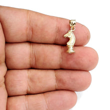Load image into Gallery viewer, 14k yellow Gold tiny 3D horse chess piece Pendant charm gift fine jewelry 2g