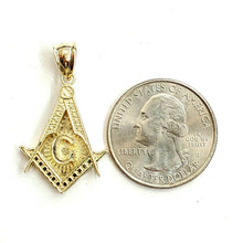 Load image into Gallery viewer, New 10k yellow Gold Freemason Masonic solid Pendant charm jewelry fine gift 2.9g