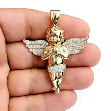 Load image into Gallery viewer, 14k yellow Gold 3D full body angel Pendant fine jewelry 15.5g