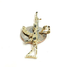 Load image into Gallery viewer, 14k yellow Gold AK-47 machine gun military rifle Pendant charm fine gift 3.8g