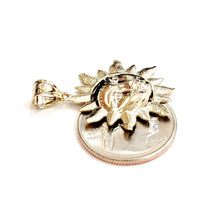 Load image into Gallery viewer, 14k yellow gold solid sun sol pendant charm astrology gift fine jewelry 3.7g
