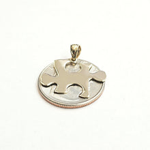 Load image into Gallery viewer, New 14k yellow Gold puzzle piece Pendant charm unisex gift fine jewelry 1.8g