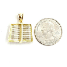 Load image into Gallery viewer, 10k yellow gold lord's prayer book our father bible verse pendant jewelry 2.8g