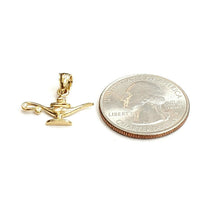 Load image into Gallery viewer, 14k yellow Gold tiny Genie lamp Aladdin charm pendant gift fine jewelry 1.1g
