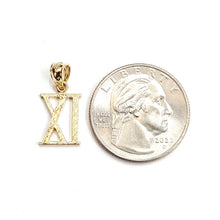 Load image into Gallery viewer, New 14KT Yellow Gold Solid Roman number 9 Pendant charm gift Fine Jewelry 1.2g