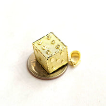 Load image into Gallery viewer, 10k yellow Gold 3D dice Pendant charm gamble Vegas gift sport fine jewelry 6.6g