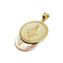 Load image into Gallery viewer, New 10k yellow Gold round Freemason Masonic Pendant 1.18" religious jewelry 5.3g