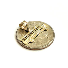 Load image into Gallery viewer, 14k yellow Gold Tiny School Bus vehicle Car Pendant charm gift fine jewelry 0.9g