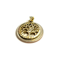 Load image into Gallery viewer, 10k Yellow gold round tree of life lucky pendant charm fine Jewelry gift 2.8g