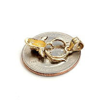 Load image into Gallery viewer, 14k yellow Gold deer buck male head Pendant charm gift diamond cut jewelry 1.4g