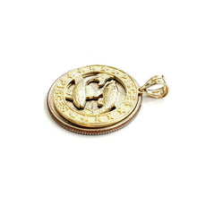 Load image into Gallery viewer, 10k yellow Gold round Pisces fish zodiac Pendant charm fine jewelry unisex 2.6g