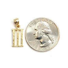 Load image into Gallery viewer, New 14KT Yellow Gold Solid Roman number 3 Pendant charm gift Fine Jewelry 1.3g