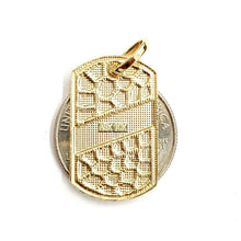 Load image into Gallery viewer, 10k yellow Gold solid men's nugget dog tag Pendant charm fine gift jewelry 2.8g