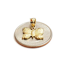 Load image into Gallery viewer, New 14k yellow Gold solid butterfly Pendant charm gift fine jewelry 1.4g