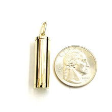 Load image into Gallery viewer, 10k yellow gold 3D Urn pendant For Cremation Ashes Cylinder fine jewelry 6.8g